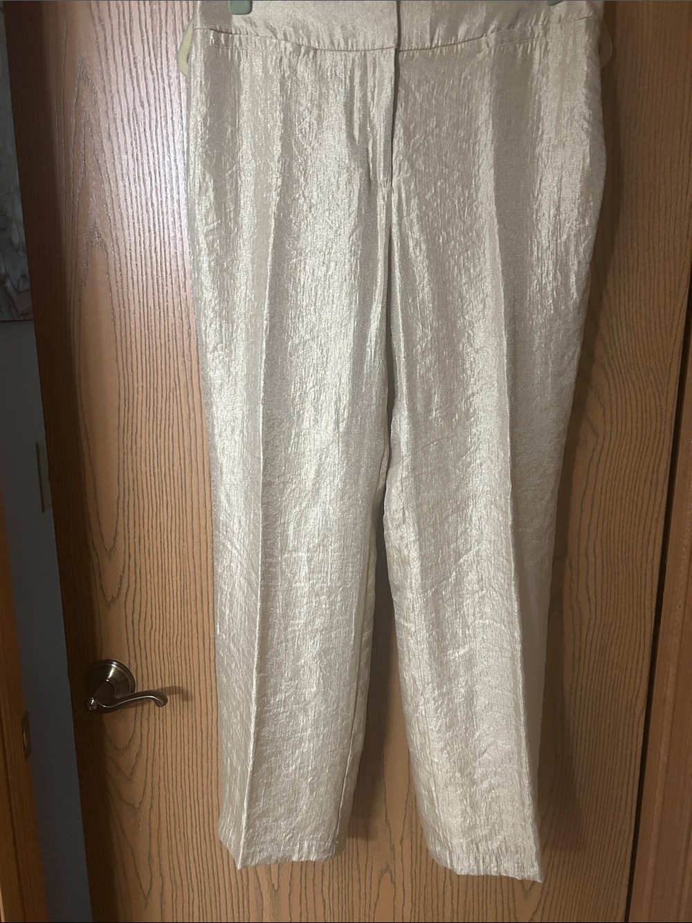 Chico's Shimmery Champagne Wide-Leg Pants NWOT